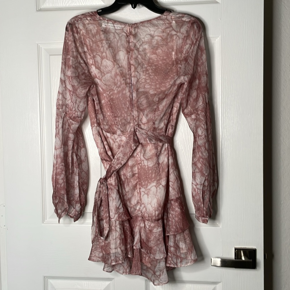 Saints & secrets long sleeve floral ruffle tie back mini dress - Picture 5 of 5